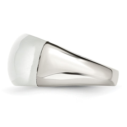 Stainless Steel 12mm Cat'S Eye Ring (Size 6 Only)