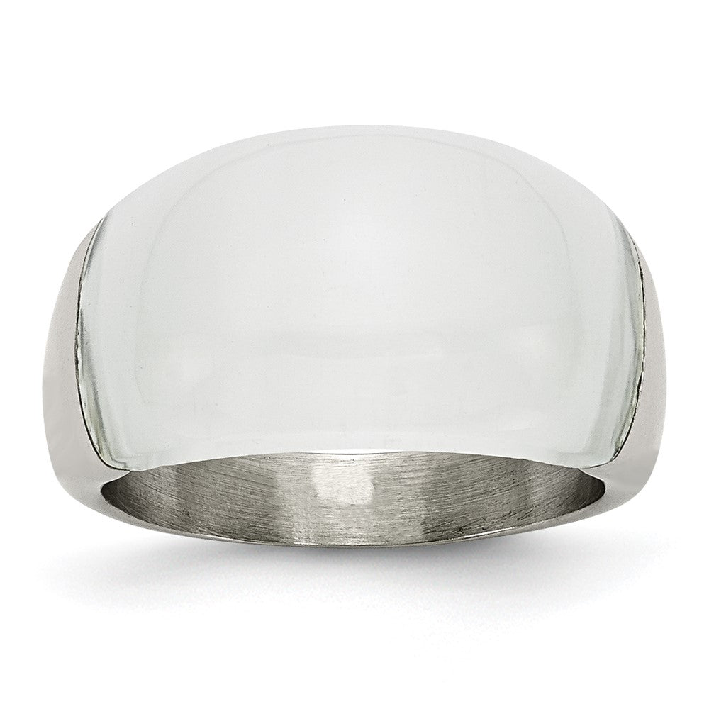 Stainless Steel 12mm Cat'S Eye Ring (Size 6 Only)