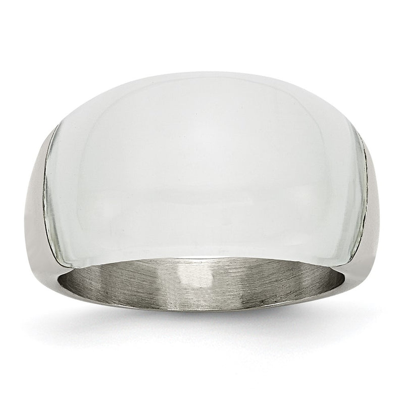 Stainless Steel 12mm Cat'S Eye Ring (Size 6 Only)