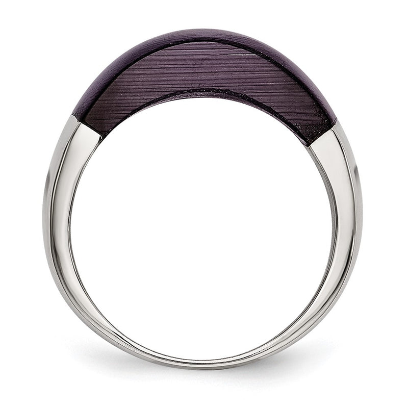 Stainless Steel 8mm Black Cat'S Eye Ring