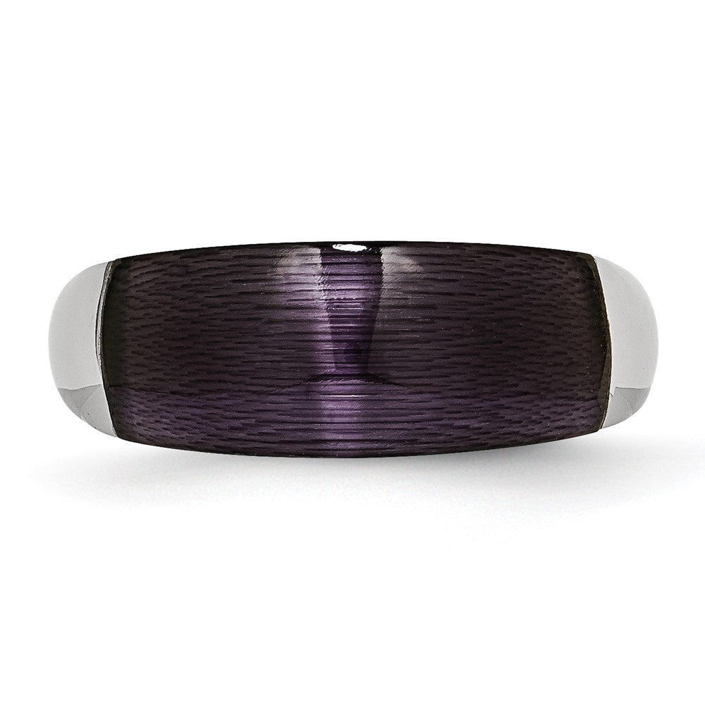 Stainless Steel 8mm Black Cat'S Eye Ring