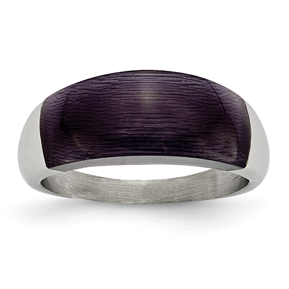 Stainless Steel 8mm Black Cat'S Eye Ring