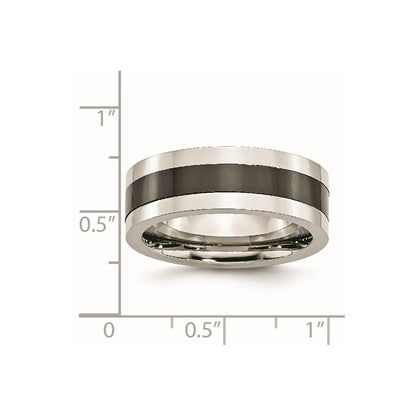 Stainless Steel Base With Polished Black Ceramic Center Band