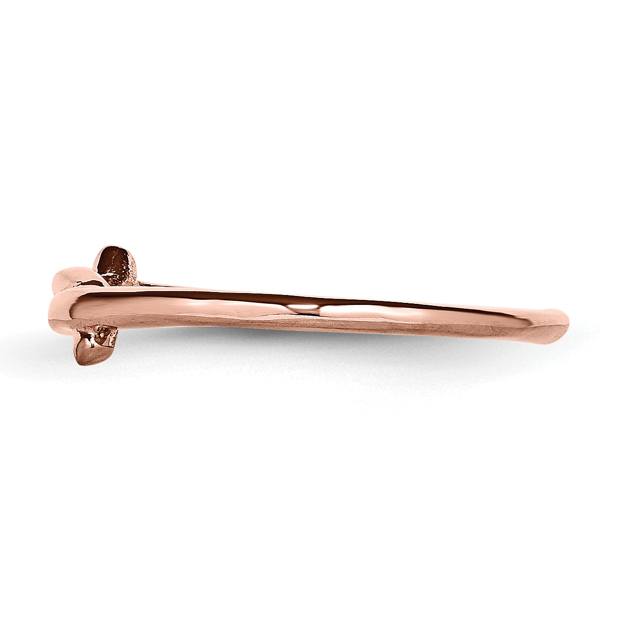 Stainless Steel Polished Pink Ip Plated Twisted Ring