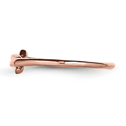 Stainless Steel Polished Pink Ip Plated Twisted Ring