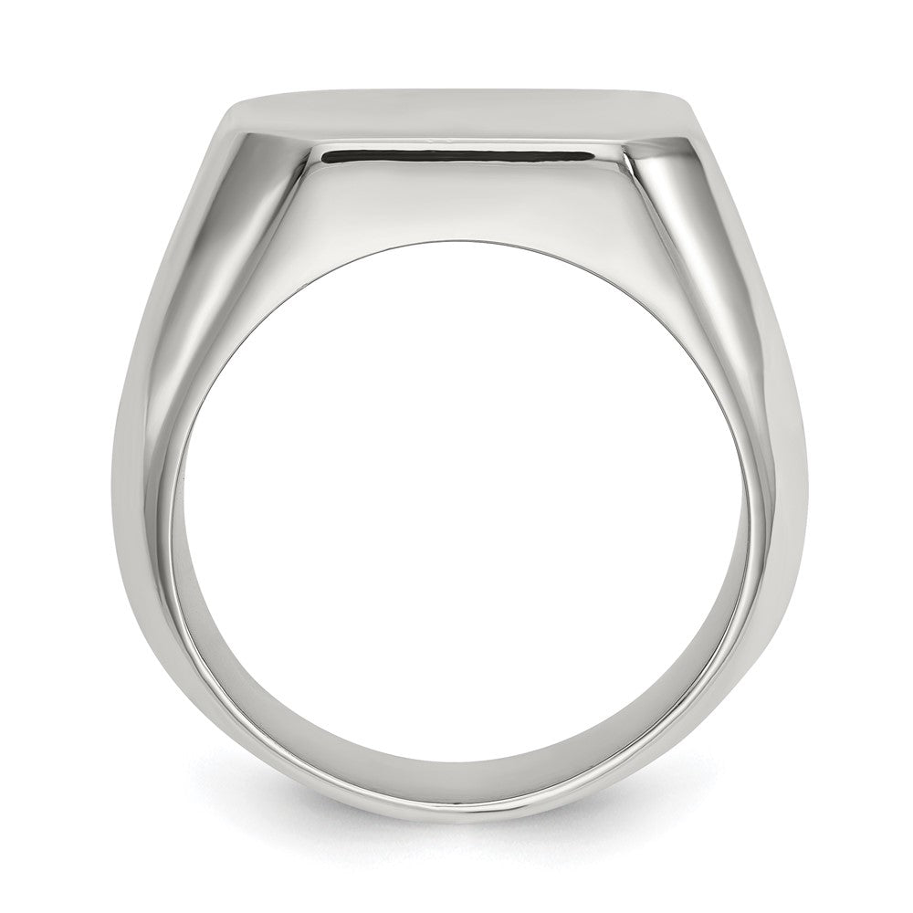 Stainless Steel Polished Square Signet Ring (Size 9 Only)