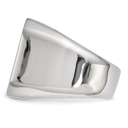 Stainless Steel Polished Square Signet Ring (Size 9 Only)