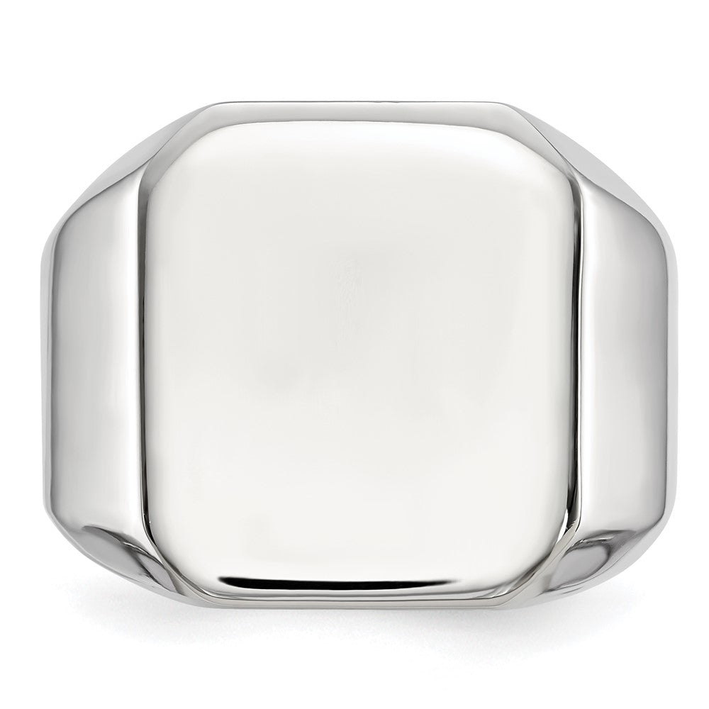 Stainless Steel Polished Square Signet Ring (Size 9 Only)