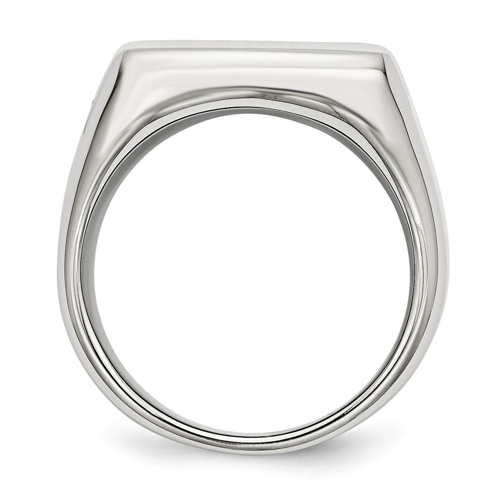 Stainless Steel Polished Signet Ring (Size 11 Only)