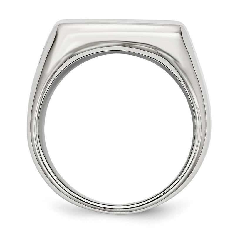 Stainless Steel Polished Signet Ring (Size 11 Only)