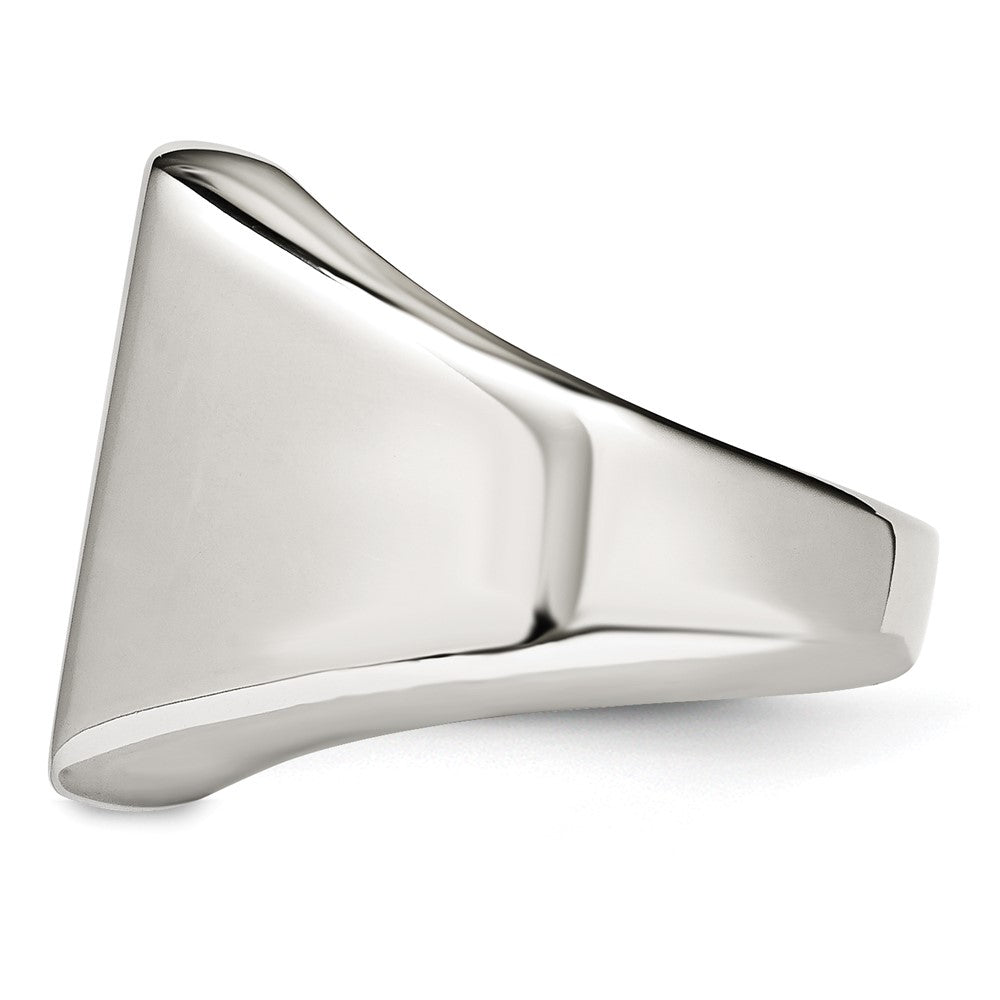 Stainless Steel Polished Signet Ring (Size 11 Only)