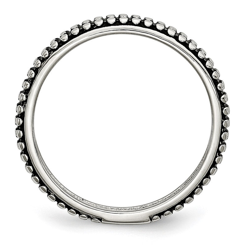 Stainless Steel Polished And Antiqued 5mm Band