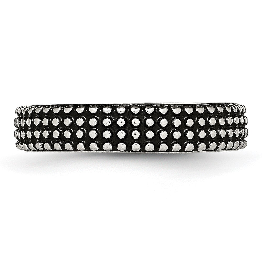 Stainless Steel Polished And Antiqued 5mm Band