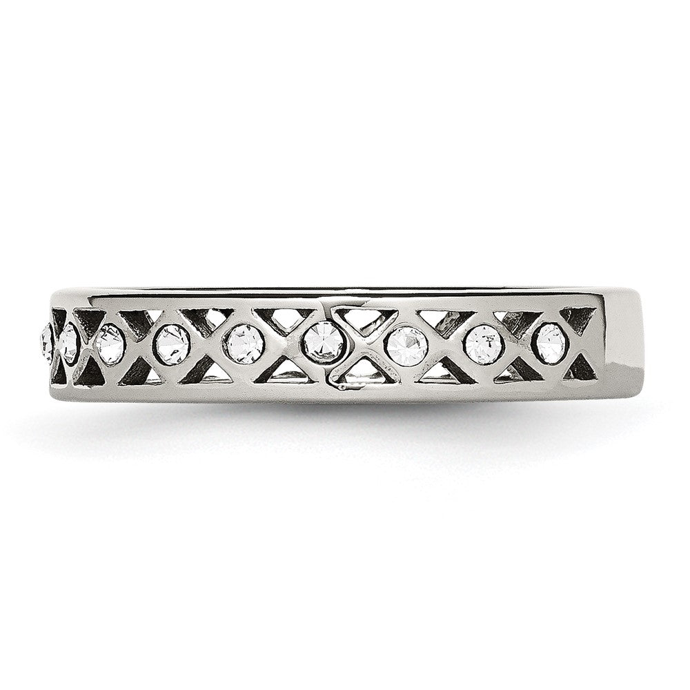Stainless Steel Polished Crystal 4.5mm Band