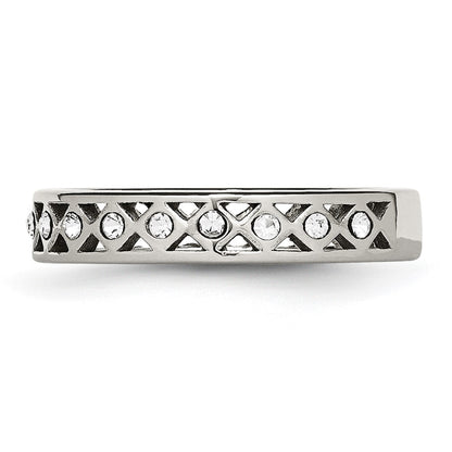 Stainless Steel Polished Crystal 4.5mm Band
