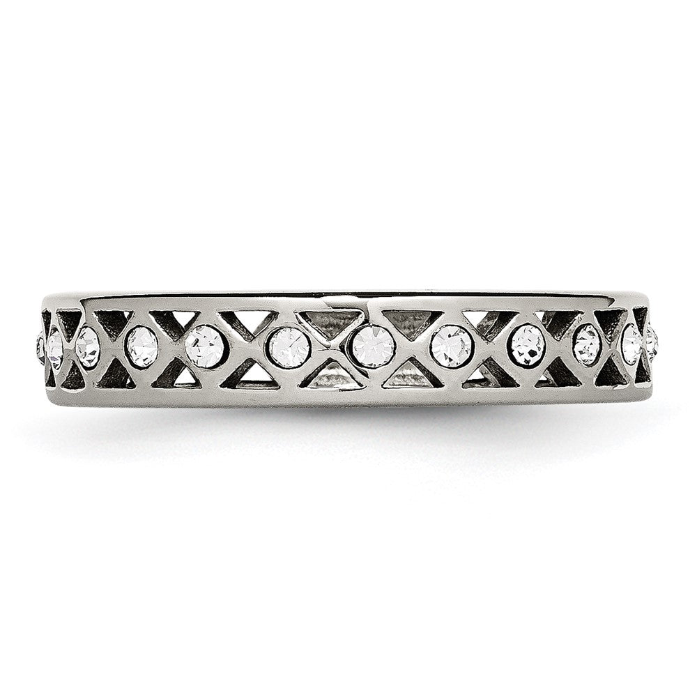 Stainless Steel Polished Crystal 4.5mm Band