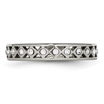 Stainless Steel Polished Crystal 4.5mm Band