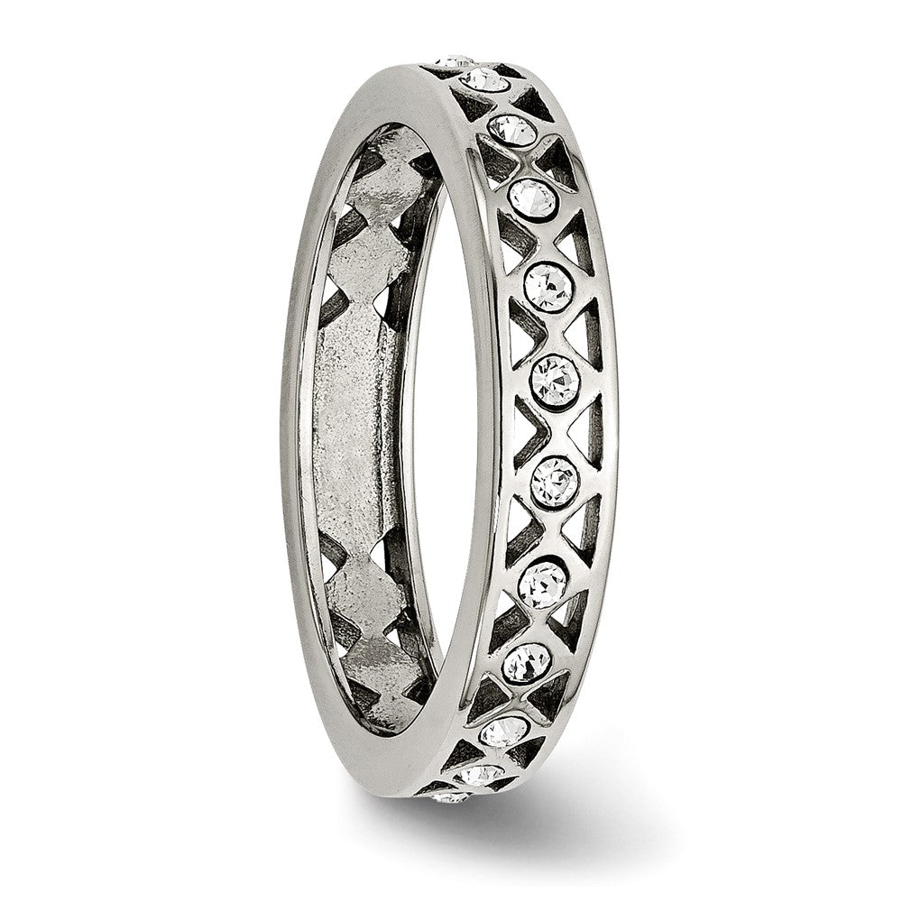 Stainless Steel Polished Crystal 4.5mm Band