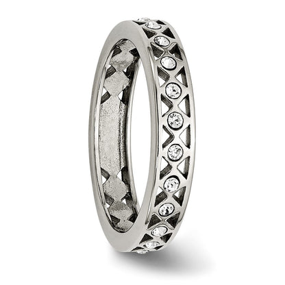 Stainless Steel Polished Crystal 4.5mm Band