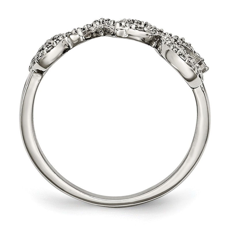 Stainless Steel Polished Love With Czs Ring (Size 6 Only)