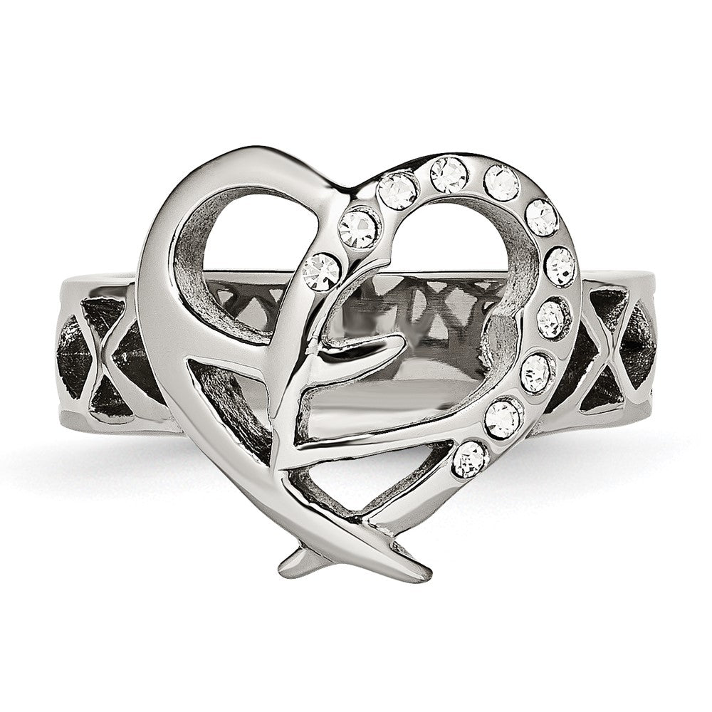 Stainless Steel Cz Ring (Size 7 Only)