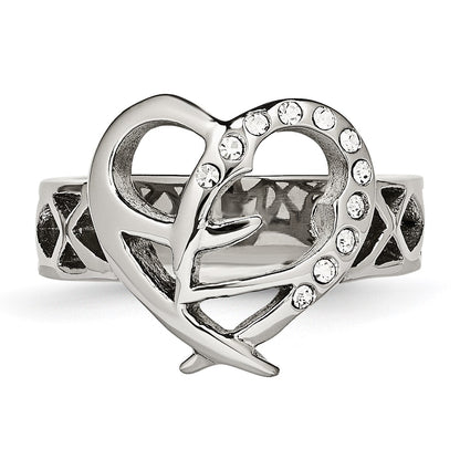 Stainless Steel Cz Ring (Size 7 Only)