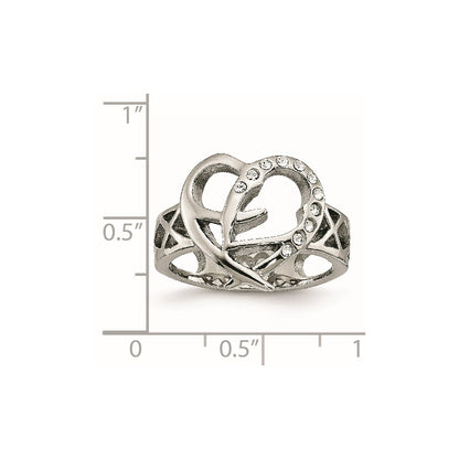 Stainless Steel Cz Ring (Size 7 Only)