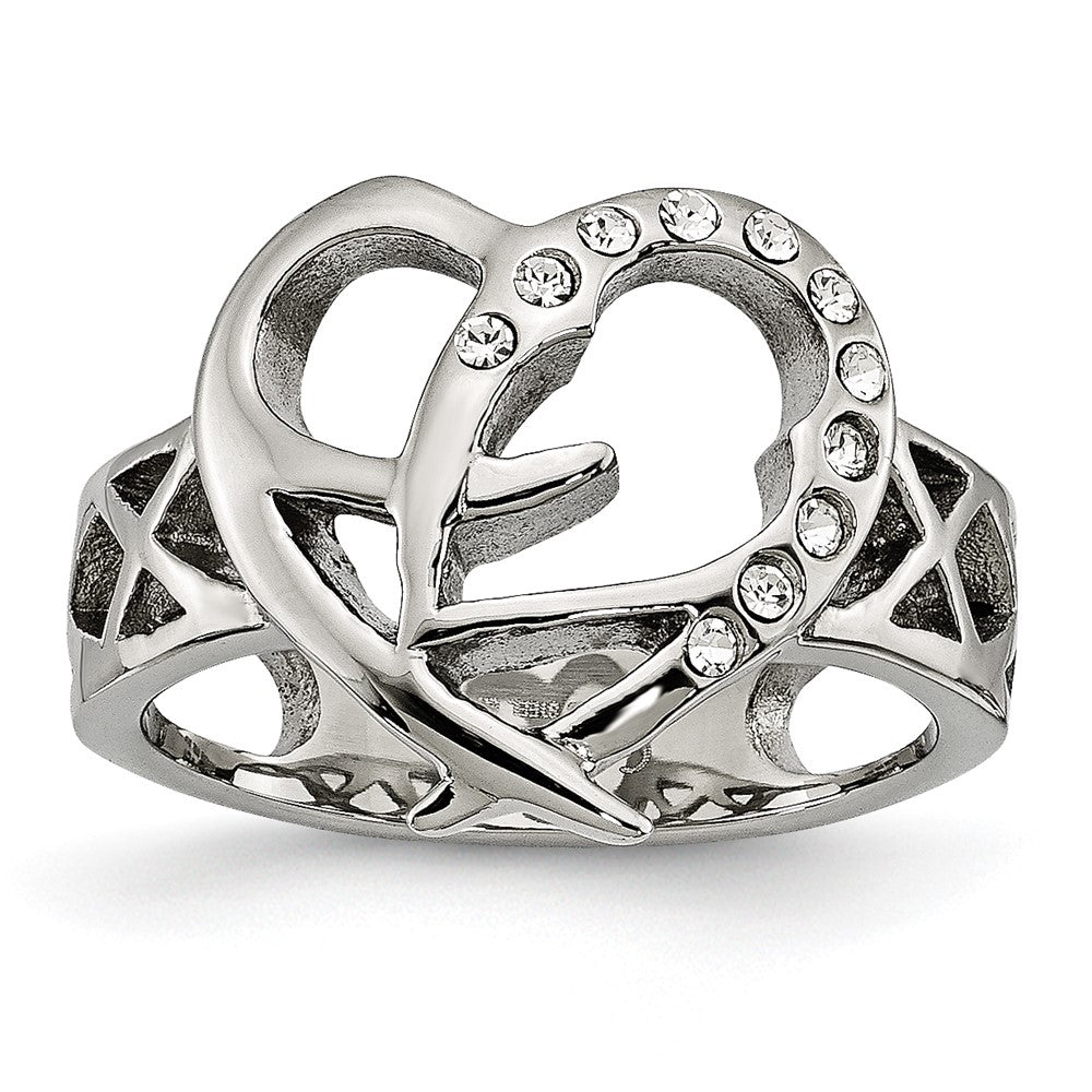 Stainless Steel Cz Ring (Size 7 Only)