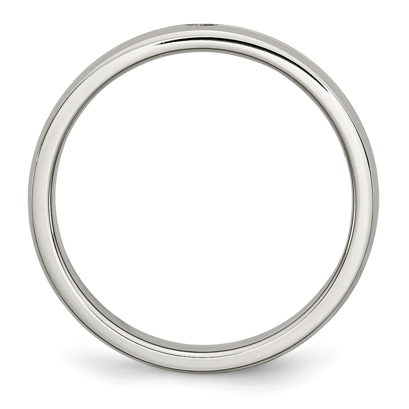 Stainless Steel Polished Yellow Ip Plated .025Pt. Diamond 4mm Band