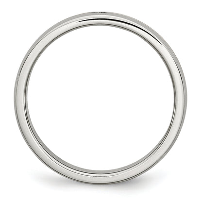 Stainless Steel Polished Yellow Ip Plated .025Pt. Diamond 4mm Band