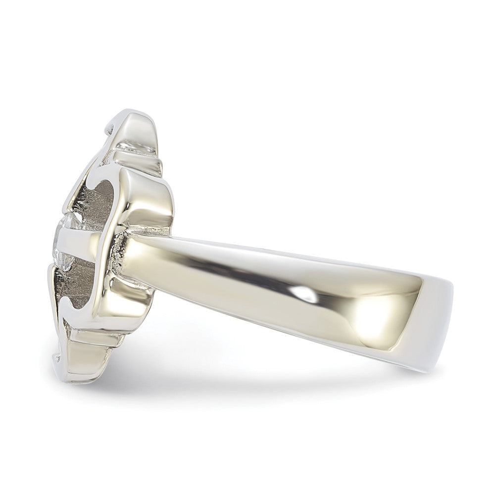 Stainless Steel Cz Clover Ring (Size 7 Only)