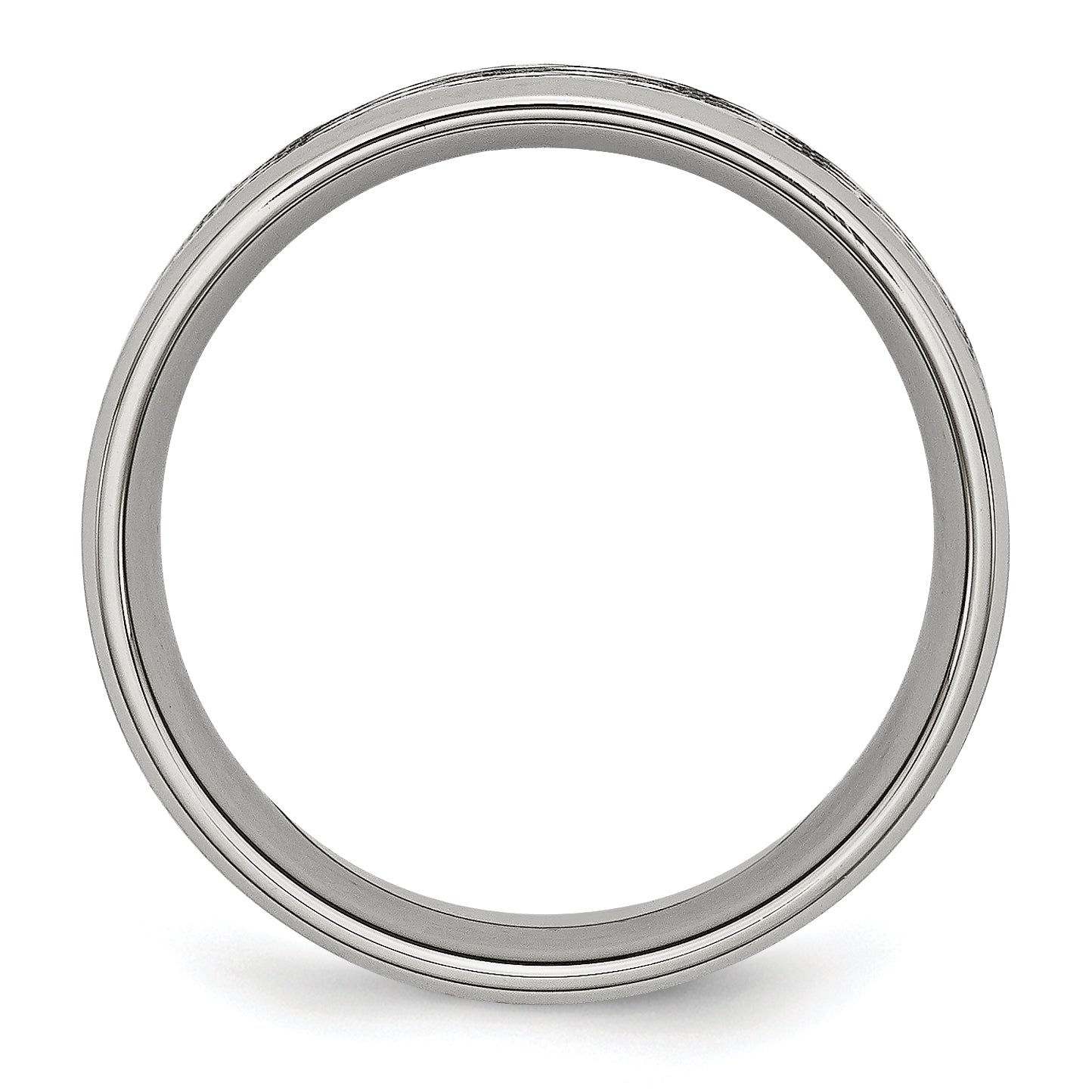 Stainless Steel Polished And Textured Cz 8mm Band