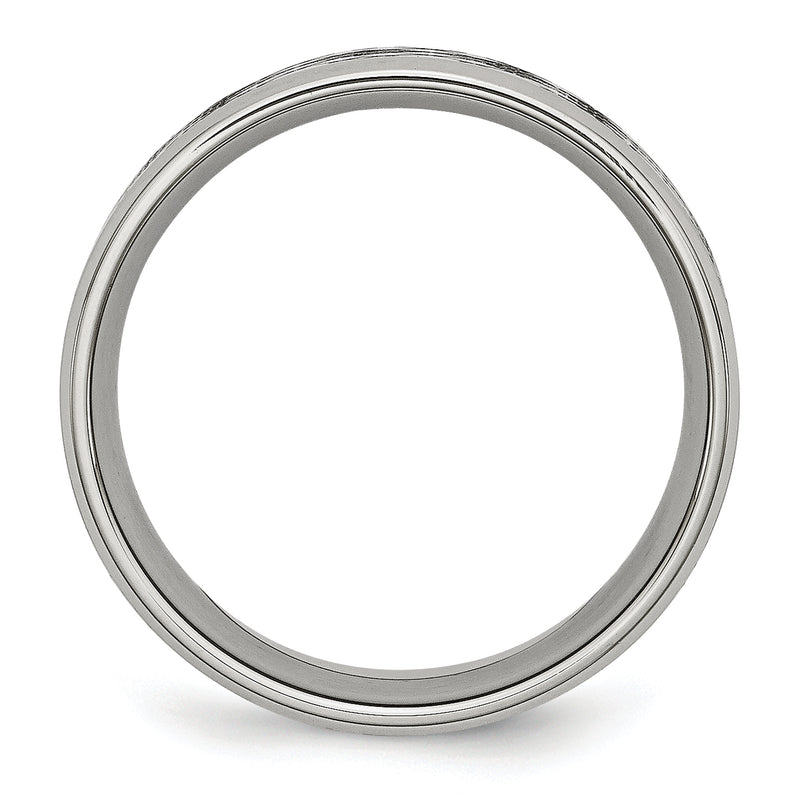 Stainless Steel Polished And Textured Cz 8mm Band
