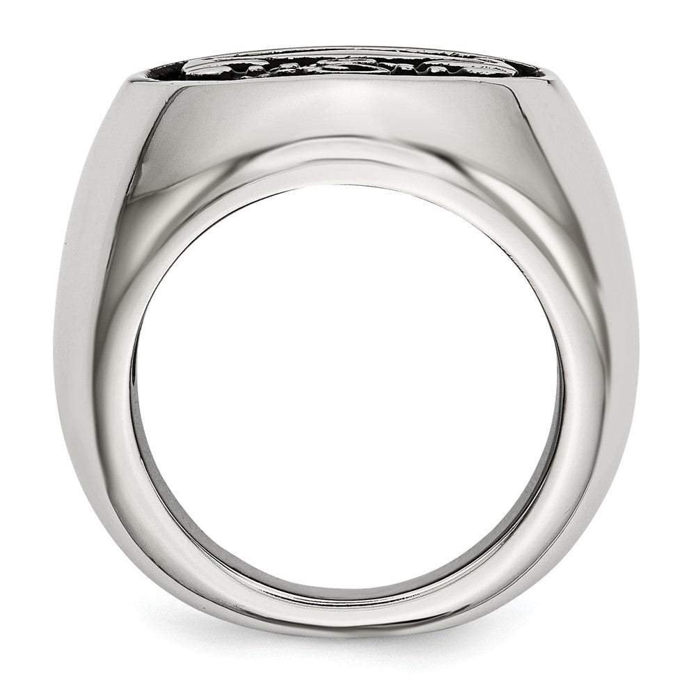 Stainless Steel Antiqued And Polished Anchor Ring