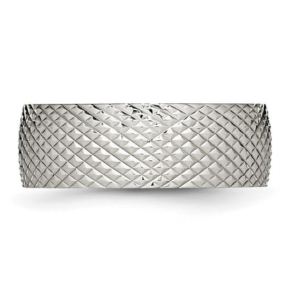 Stainless Steel Polished And Textured 8mm Band