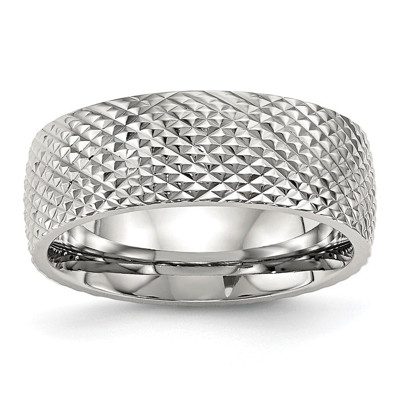 Stainless Steel Polished And Textured 8mm Band