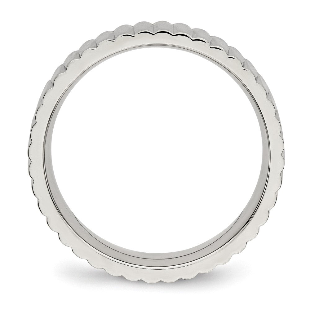 Stainless Steel Polished And Textured 6mm Band