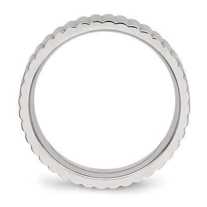 Stainless Steel Polished And Textured 6mm Band