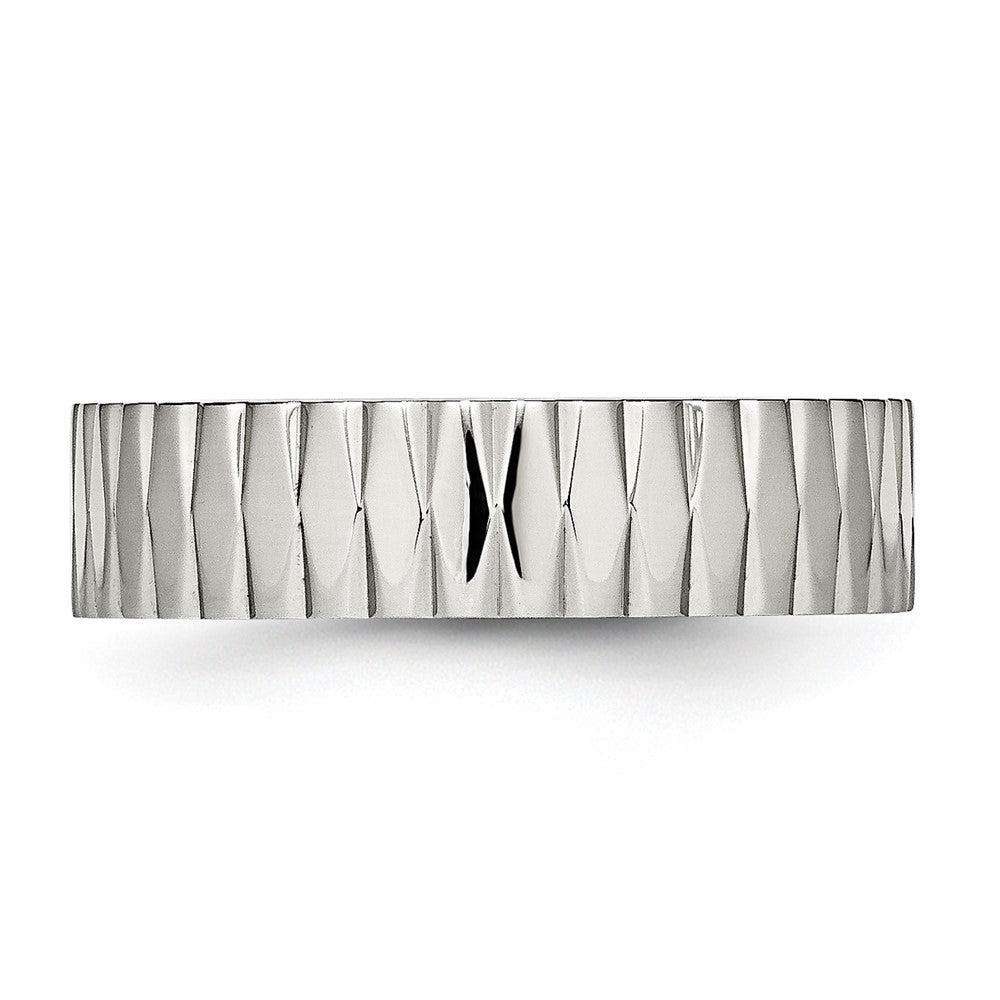 Stainless Steel Polished And Textured 6mm Band