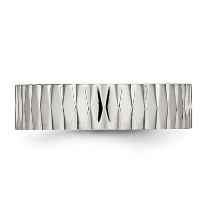 Stainless Steel Polished And Textured 6mm Band