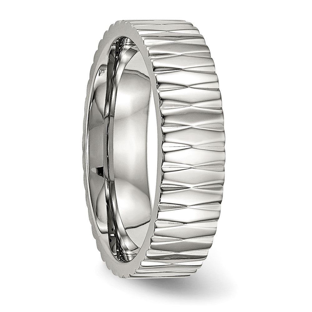 Stainless Steel Polished And Textured 6mm Band