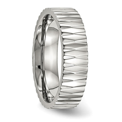 Stainless Steel Polished And Textured 6mm Band