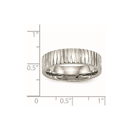 Stainless Steel Polished And Textured 6mm Band