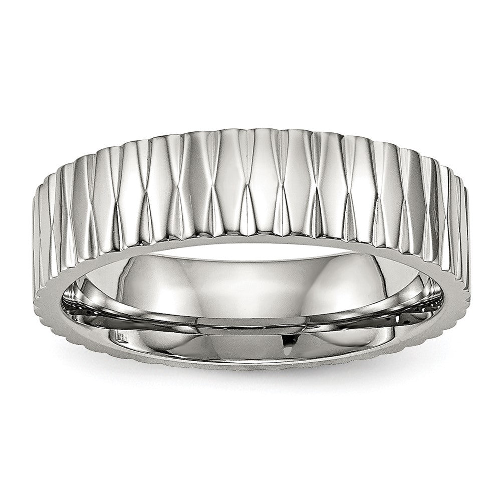 Stainless Steel Polished And Textured 6mm Band