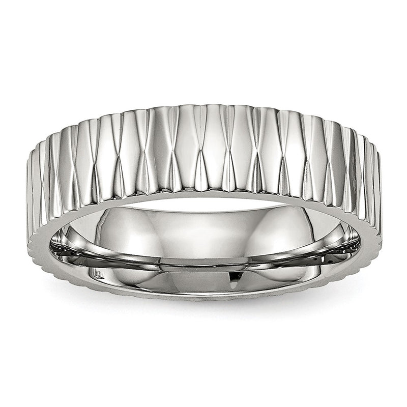 Stainless Steel Polished And Textured 6mm Band