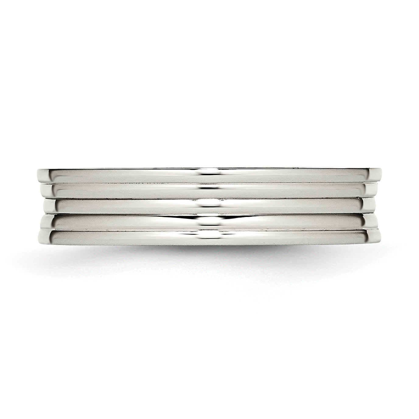 Stainless Steel Polished Ridged 5mm Band