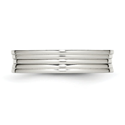 Stainless Steel Polished Ridged 5mm Band