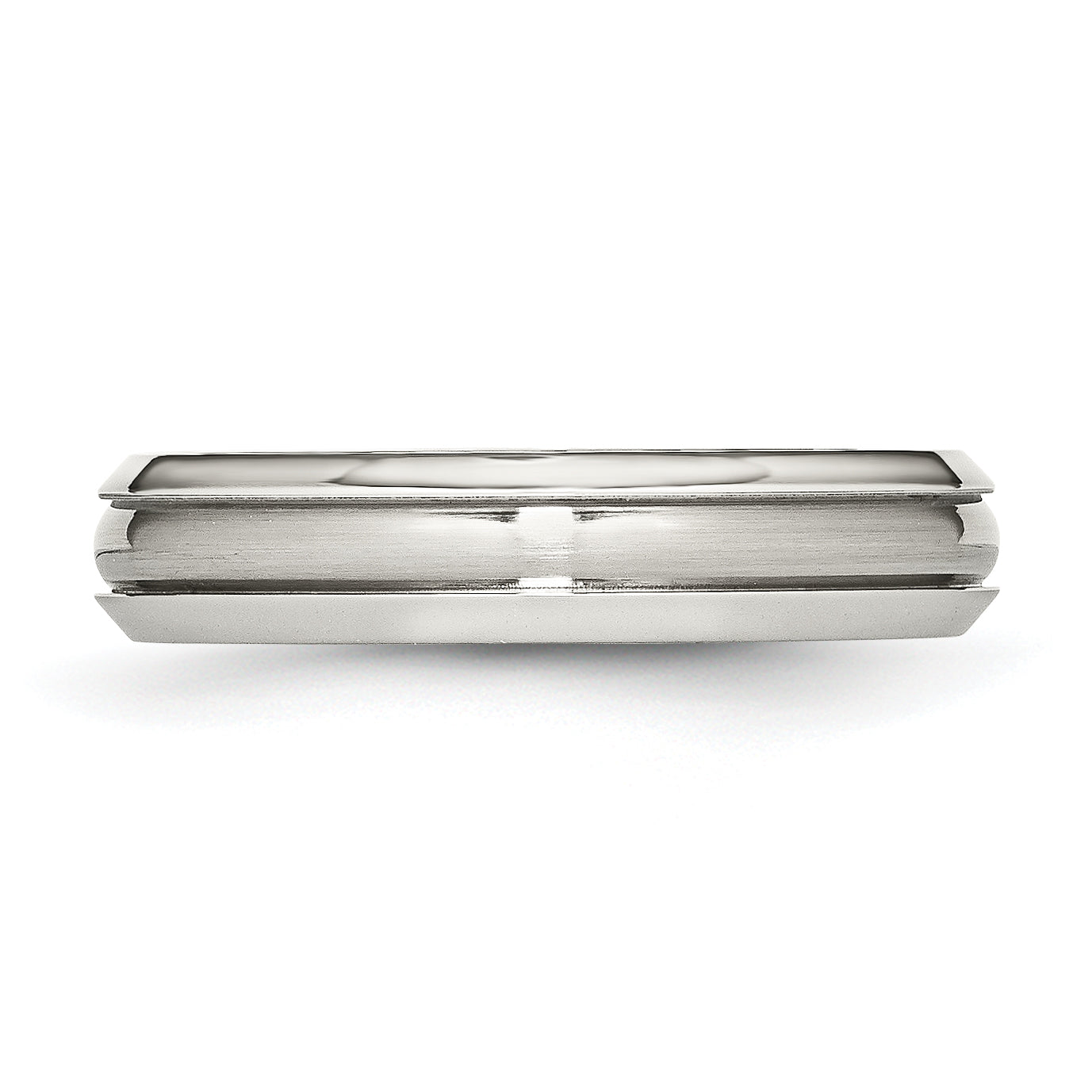 Stainless Steel Polished Brushed Center Ridged 5mm Band
