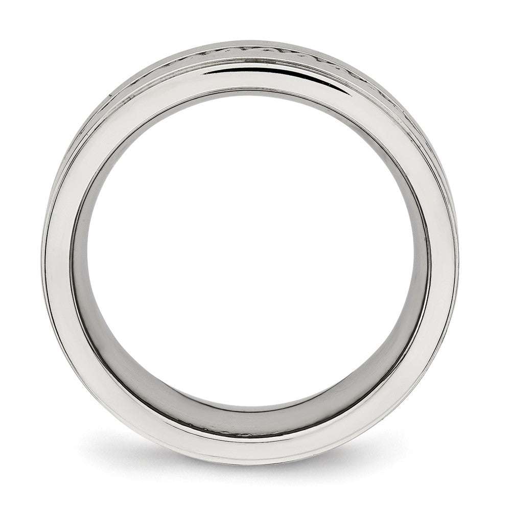 Stainless Steel Brushed And Polished Twisted 7mm Band