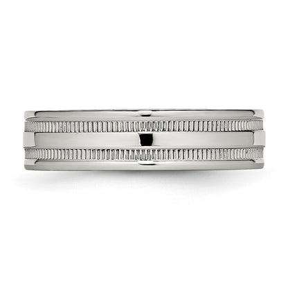 Stainless Steel Polished 6mm Grooved Band